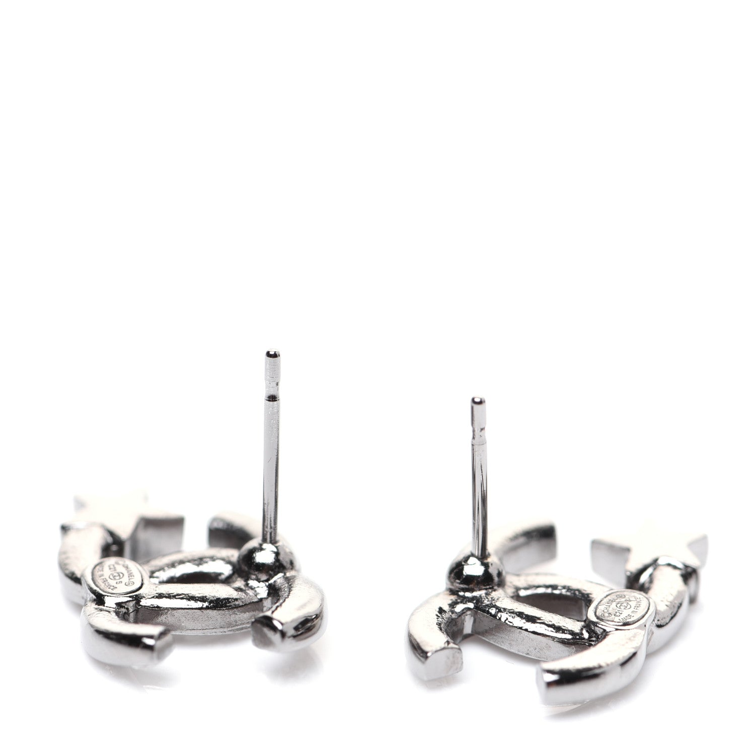 Chanel Crystal CC Starfall Earrings Silver 4 of 6