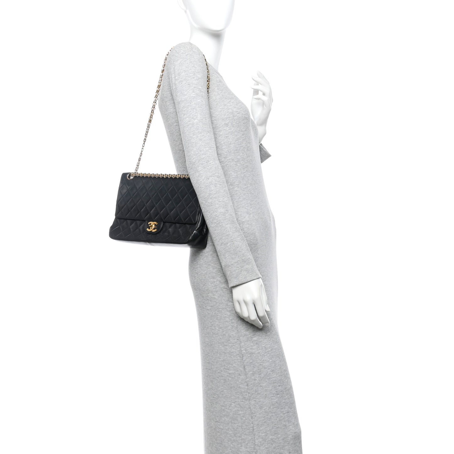 Lambskin Quilted Small Double Flap Black