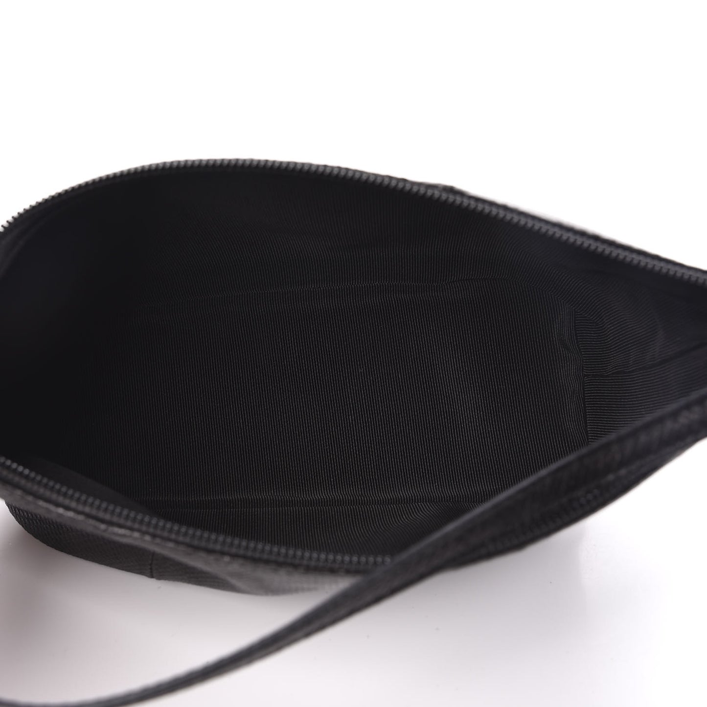 Calfskin Lizard Embossed Boat Pochette Black