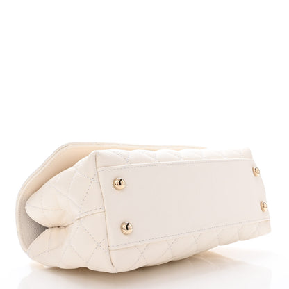 Chanel Caviar Quilted Mini Coco Handle Flap White 4 of 12