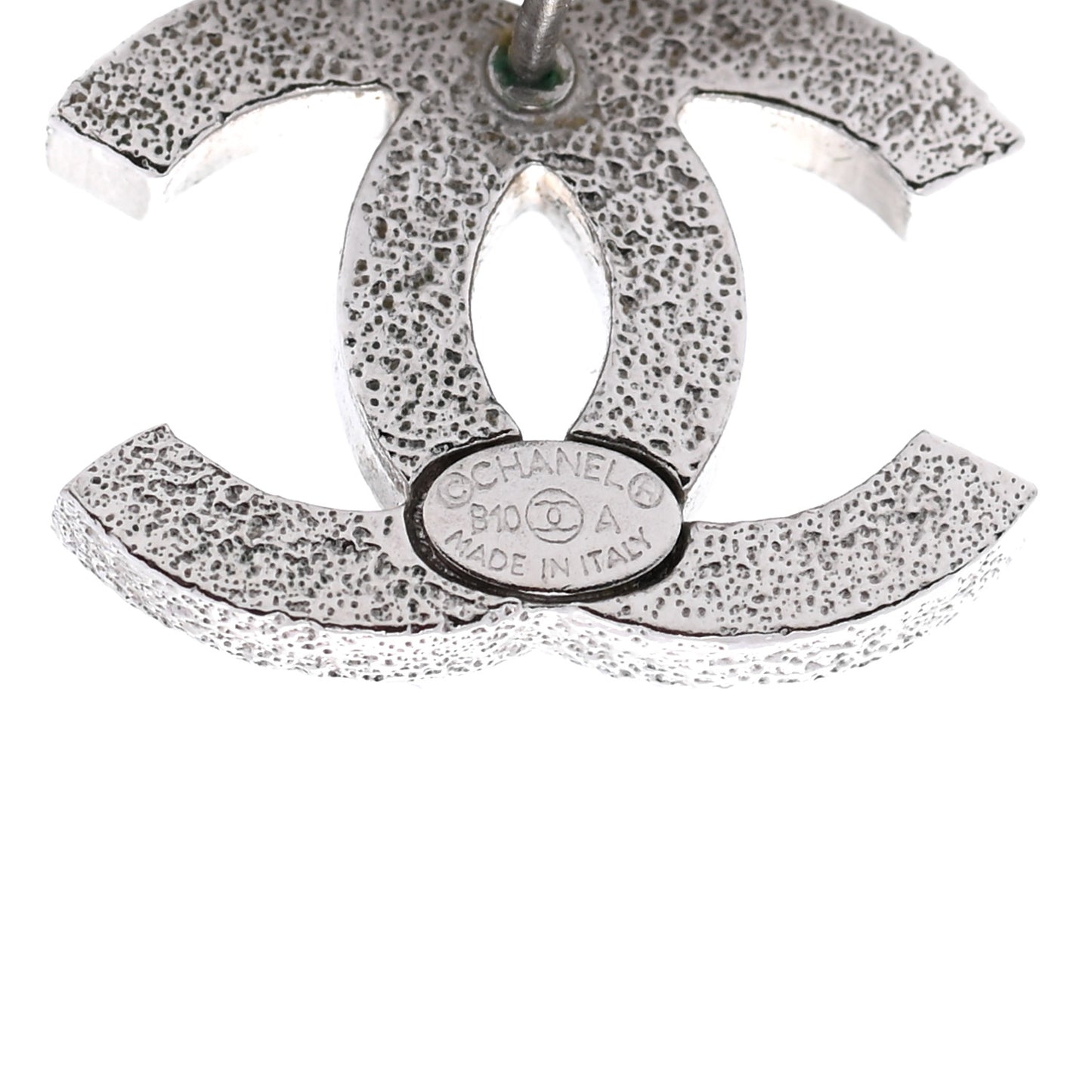 Glitter Resin CC Earrings Silver Black