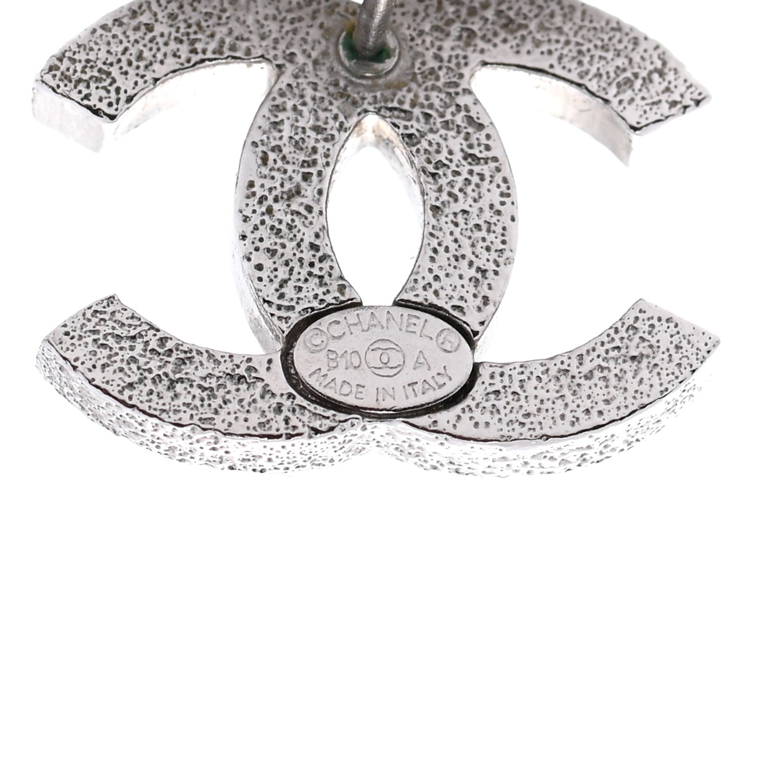 Chanel Glitter Resin CC Earrings Silver Black 4 of 4