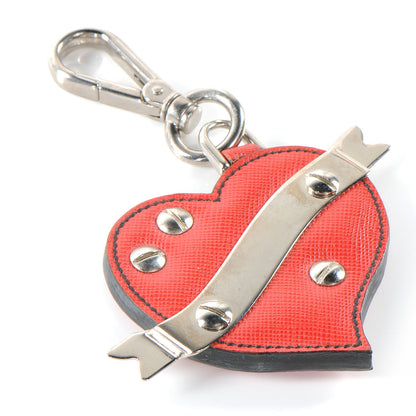 Prada Saffiano Trick Heart Keychain Orange 3 of 4