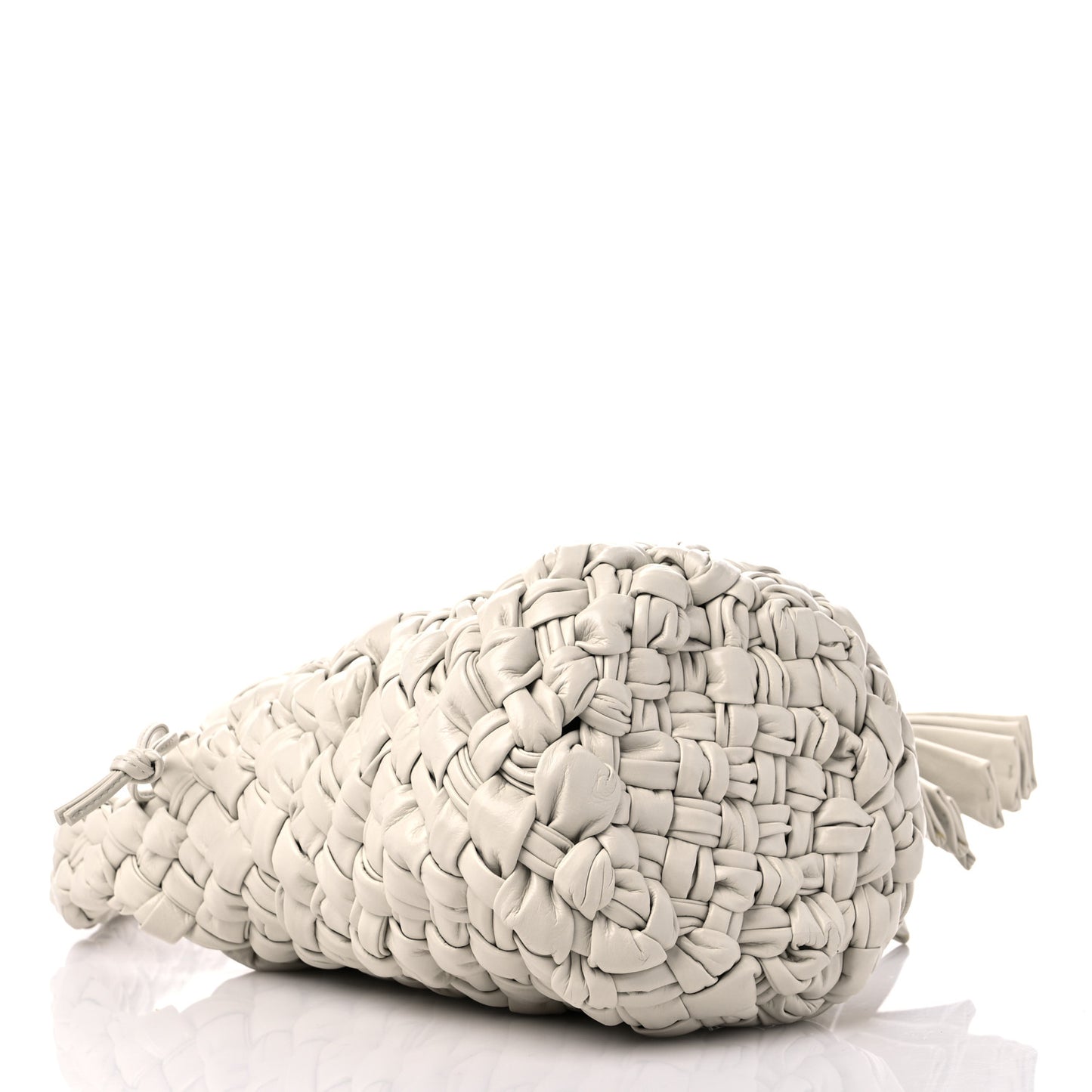 Calfskin Intrecciato Small Foulard Kalimero Bucket Bag Bone