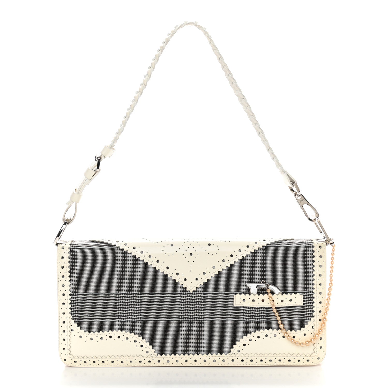 Christian Dior Fabric D Trick Shoulder Bag 2 of 12