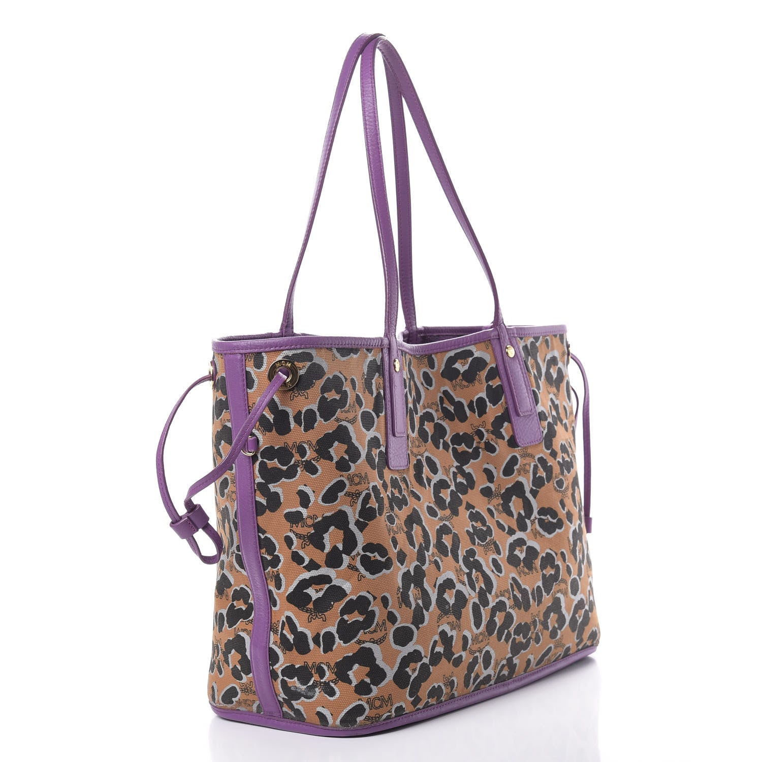 MCM Visetos Medium Project Reversible Shopper Tote Purple 6 of 17