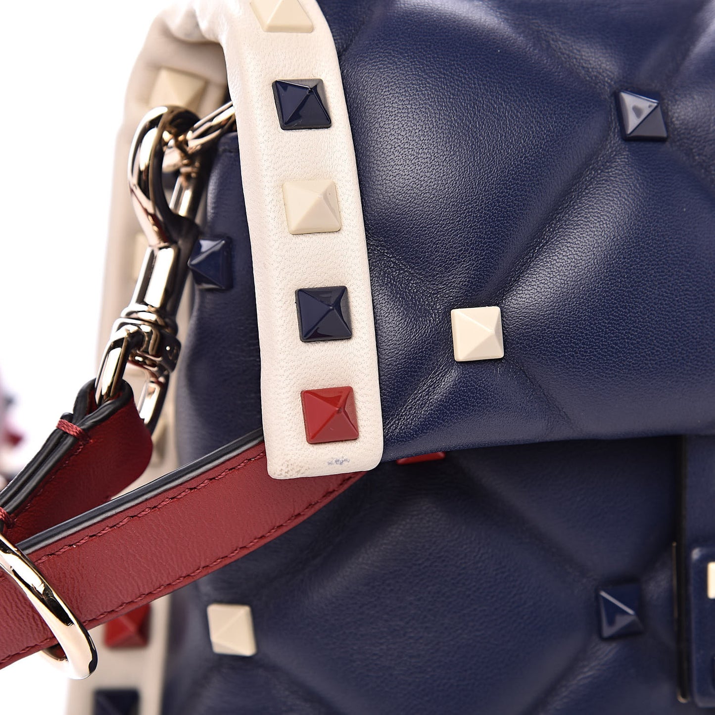 Nappa Mini Candystud Top Handle Bag Navy