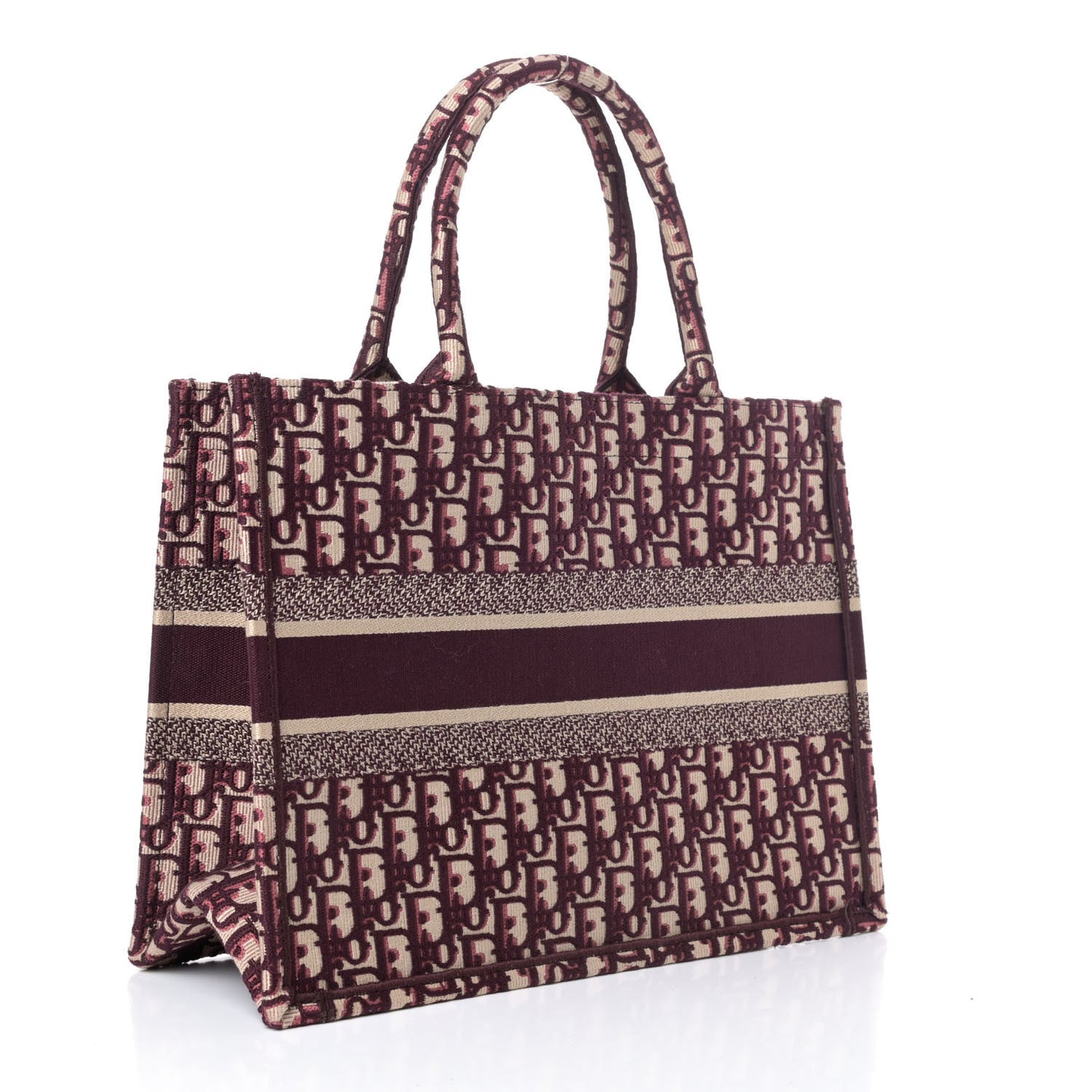 Oblique Medium Book Tote Burgundy Multicolor