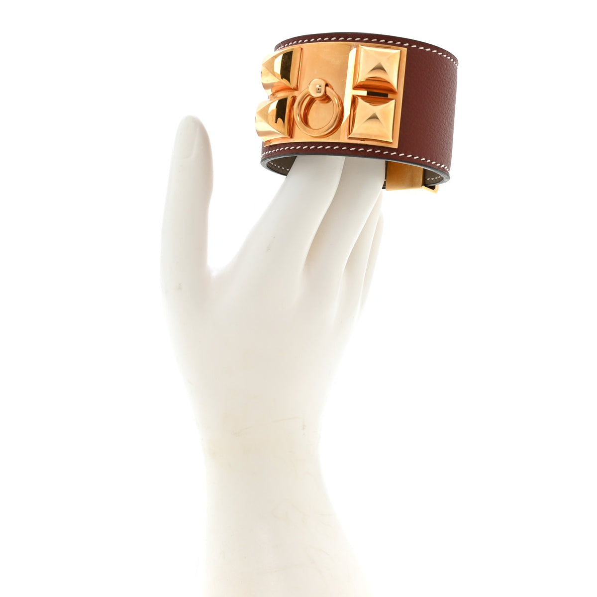 Hermes Swift Collier De Chien CDC Bracelet T3 Rouge H 2 of 5