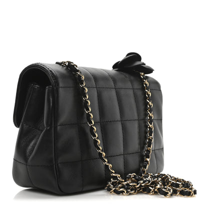 Chanel Lambskin Quilted Mini Chocolate Bar Camellia Flap Black 4 of 19