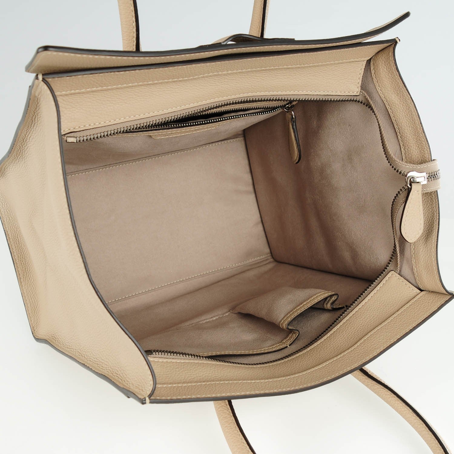 Celine Drummed Calfskin Mini Luggage Dune 5 of 8