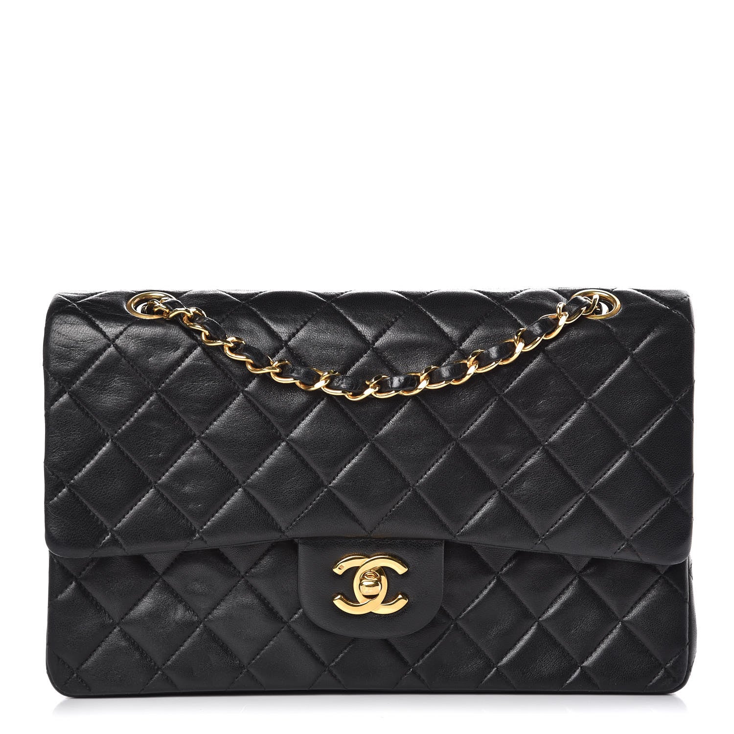 Chanel Lambskin Quilted Medium Double Flap Black 1 of 16
