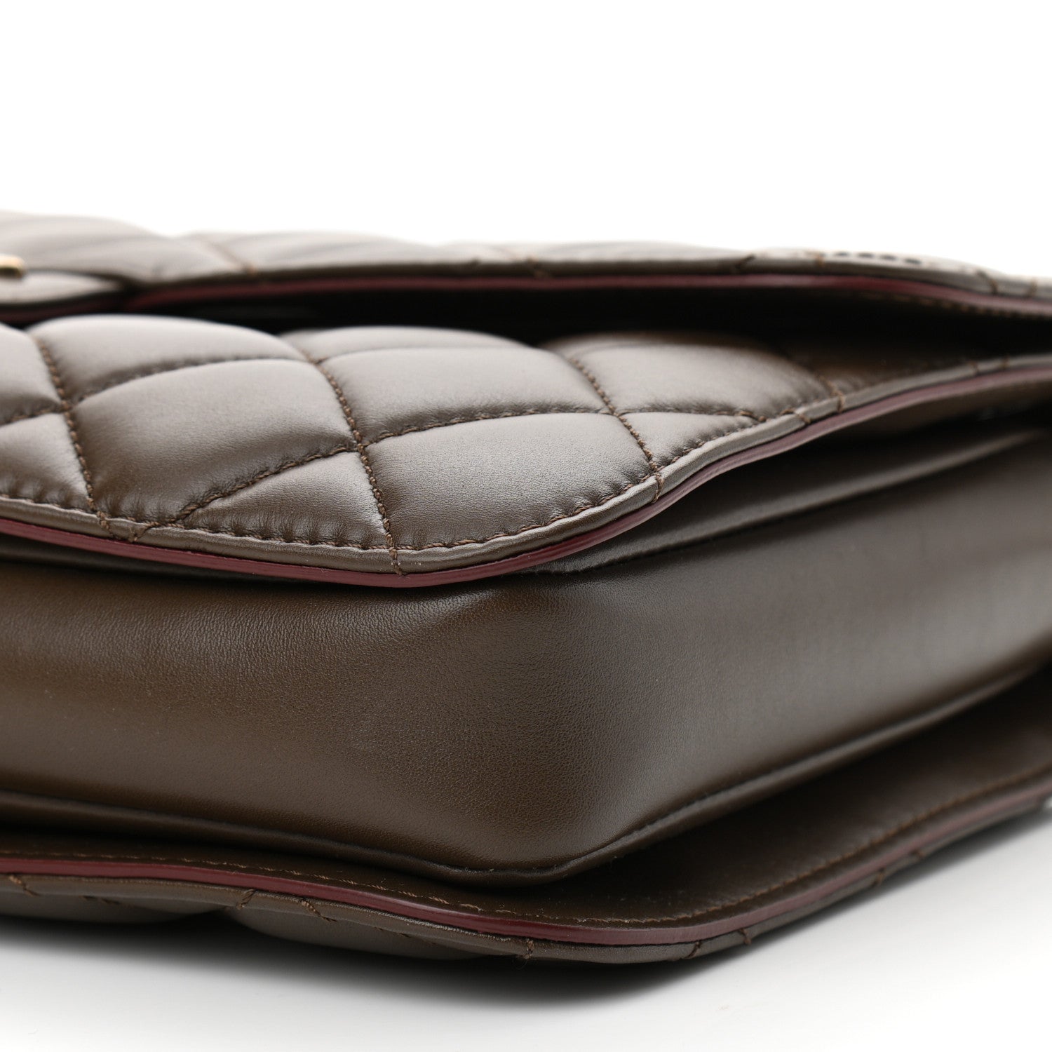 Chanel Glazed Calfskin Quilted Large Perfect Edge Flap Kaki 10 of 10