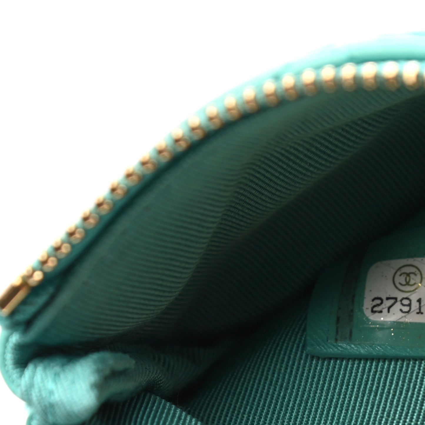 Lambskin Quilted Small Cosmetic Case Green