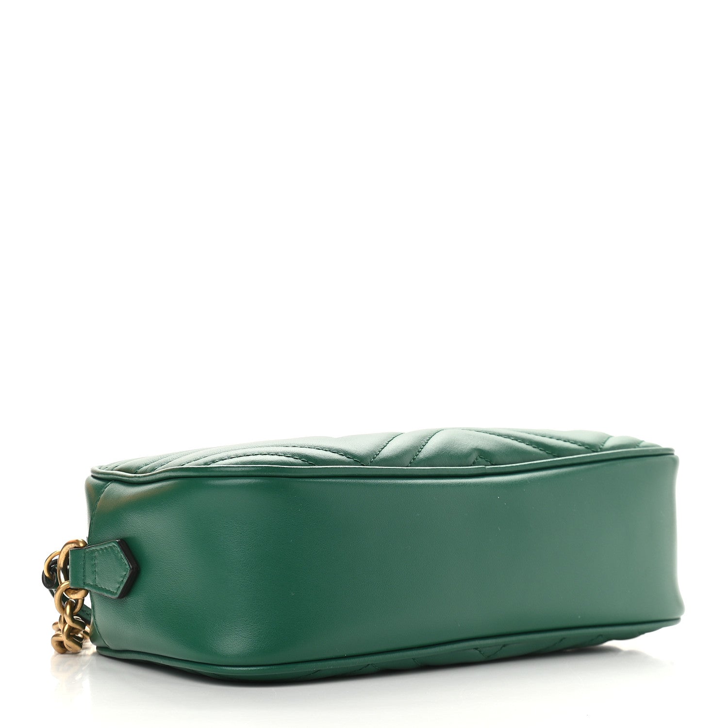 Gucci Calfskin Matelasse Small GG Marmont Chain Shoulder Bag Emerald Green 4 of 9