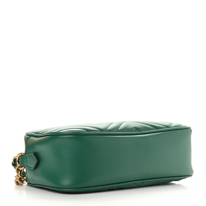 Gucci Calfskin Matelasse Small GG Marmont Chain Shoulder Bag Emerald Green 4 of 9