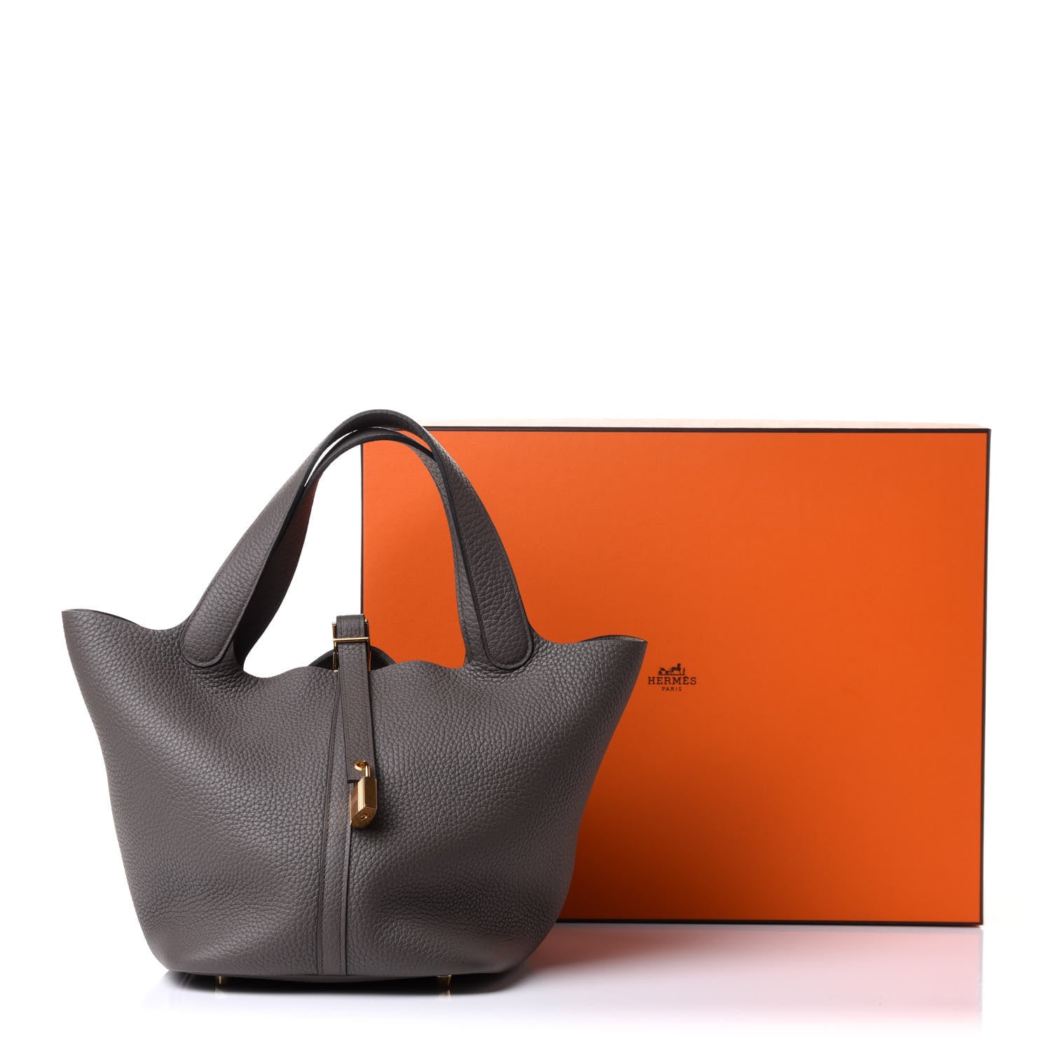 Hermes Taurillon Clemence Picotin Lock 22 MM Etain 12 of 12
