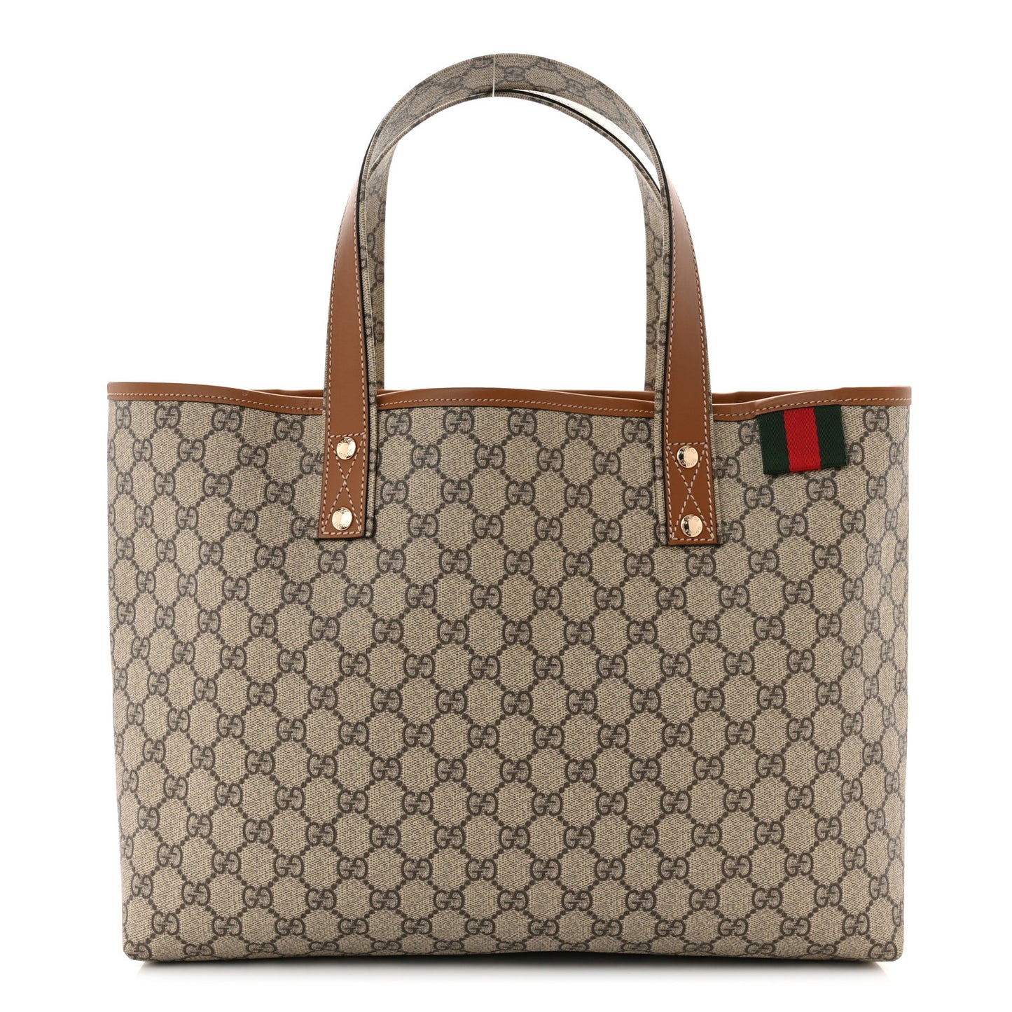 GG Plus Monogram Medium Signature Web Loop Tote Brown