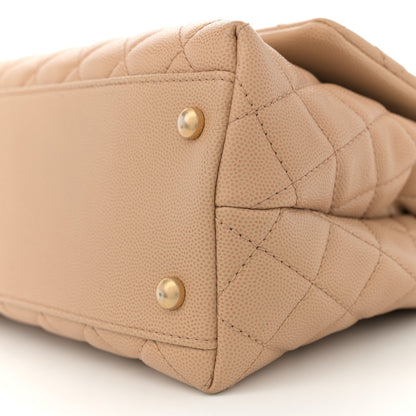 Chanel Caviar Lizard Embossed Quilted Small Coco Handle Flap Beige 10 of 13