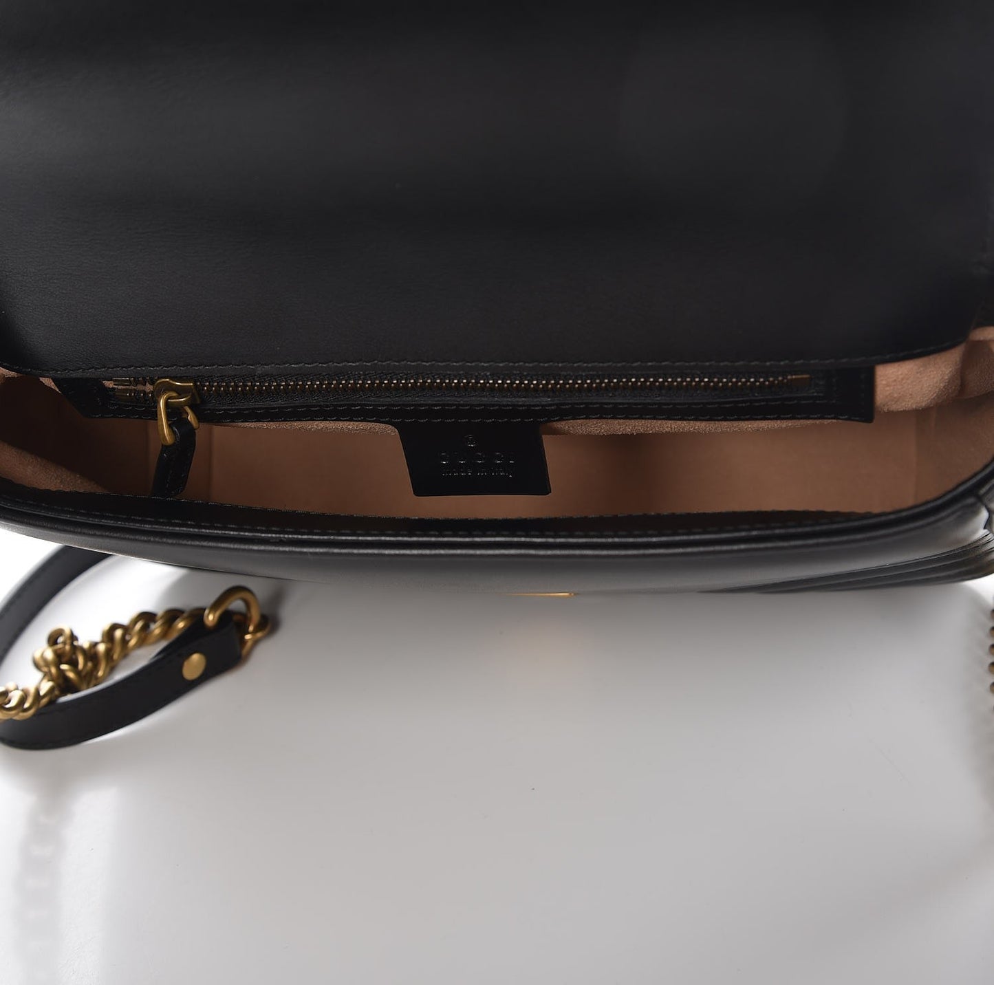 Calfskin Matelasse Small GG Marmont Top Handle Shoulder Bag Black