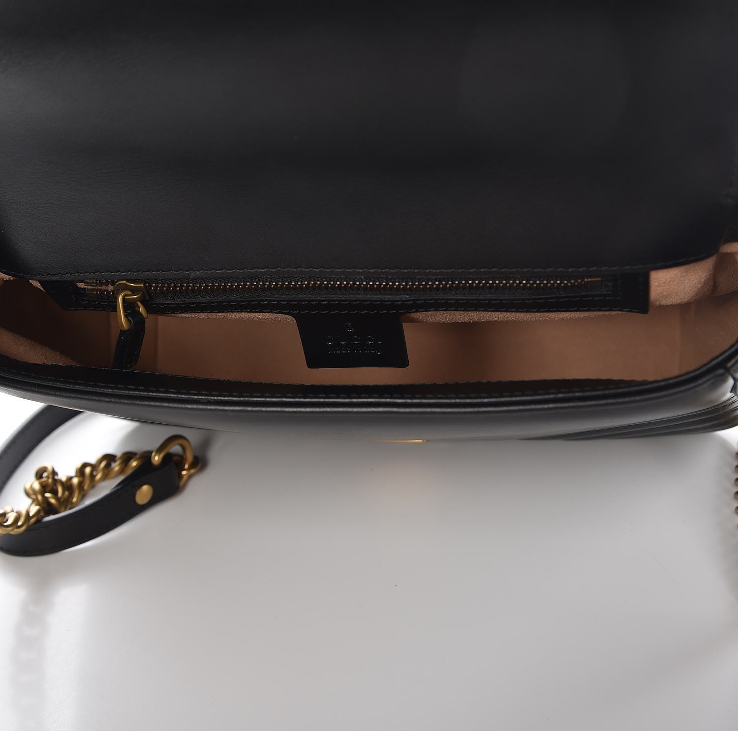 Gucci Calfskin Matelasse Small GG Marmont Top Handle Shoulder Bag Black 5 of 8
