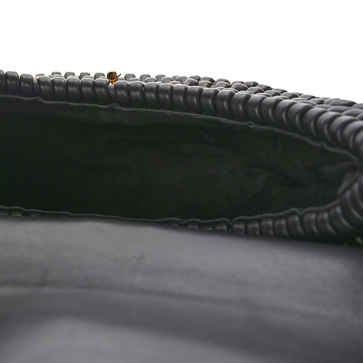 Calfskin Woven T-Twist Crossbody Black