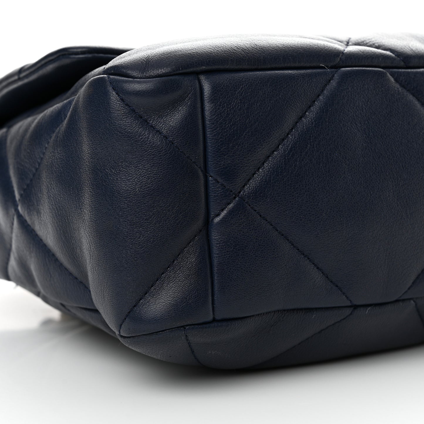 Lambskin Quilted Large Chanel 19 Flap Navy Blue
