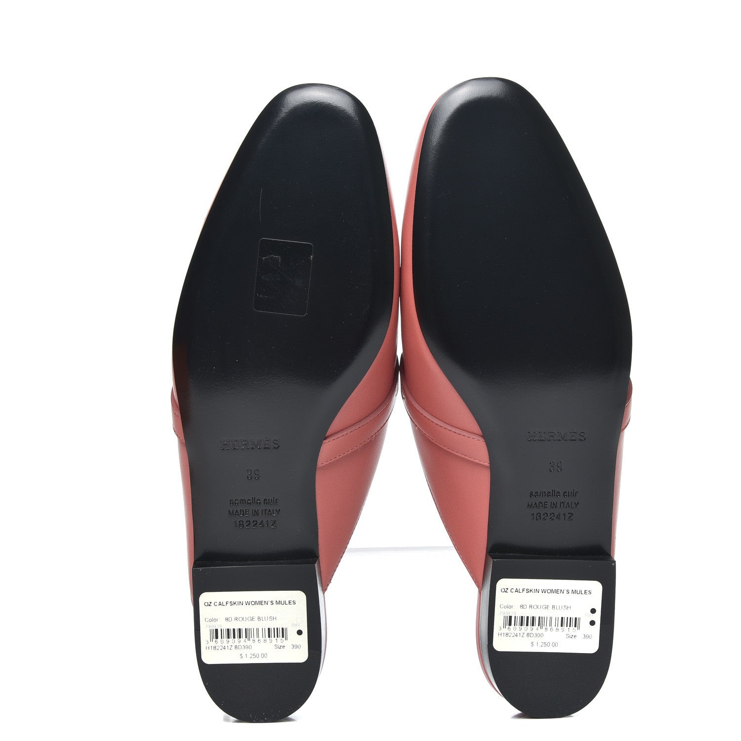 Hermes Calfskin Oz Mules 39 Rouge Blush 6 of 9