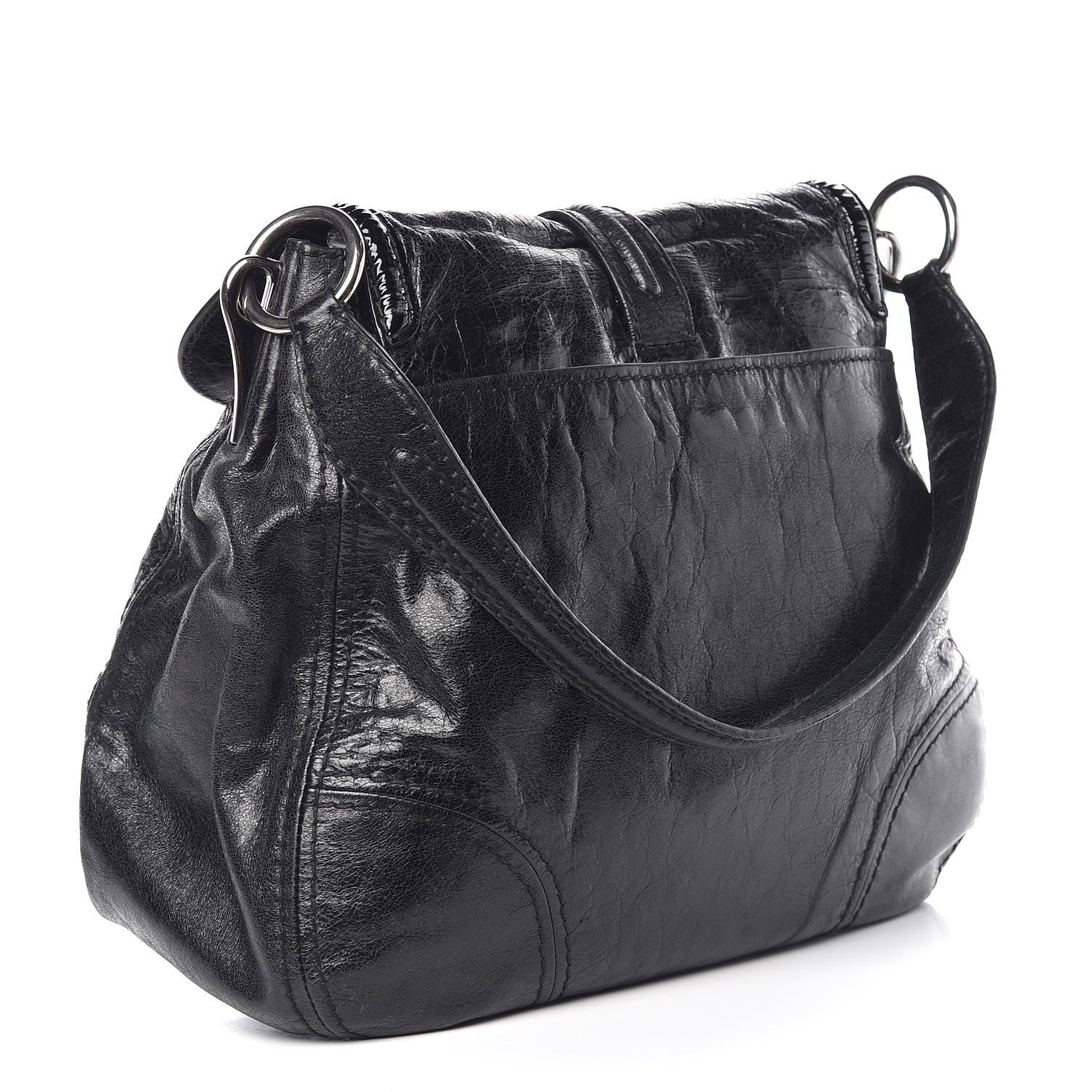 Prada Vitello Shine Turnlock Flap Shoulder Bag Black 3 of 10