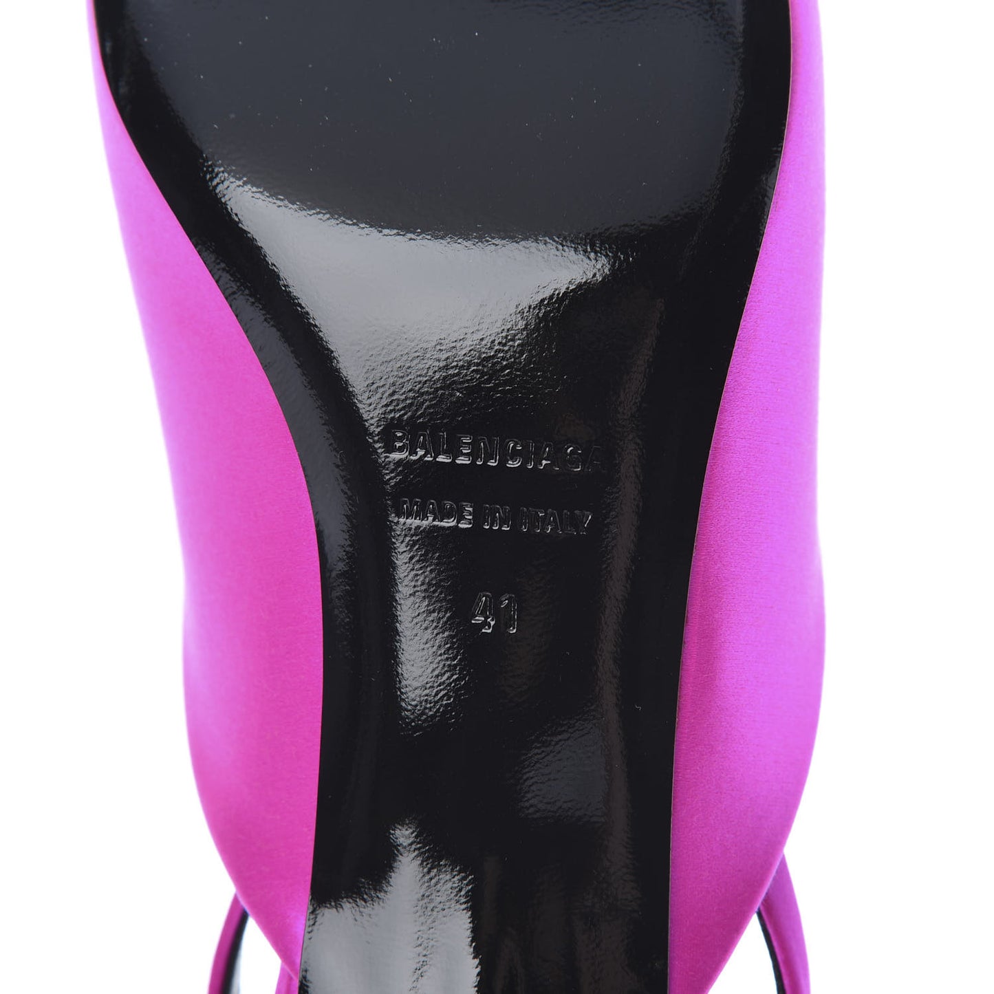 Satin Pointed Toe Knife Slingback 40mm Mules 41 Rose Fuchsia