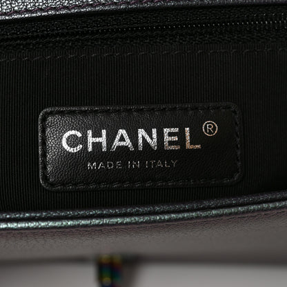 Chanel Iridescent Goatskin Quilted New Medium Boy Flap Purple 6 of 10