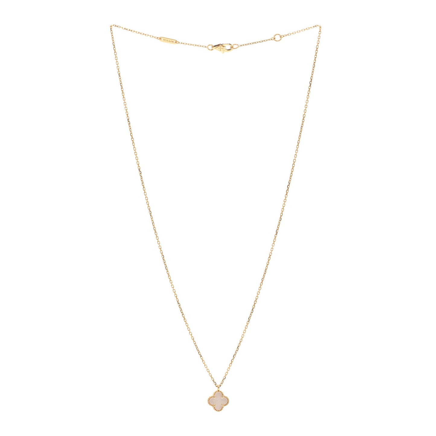 18K Yellow Gold Mother of Pearl Sweet Alhambra Pendant Necklace