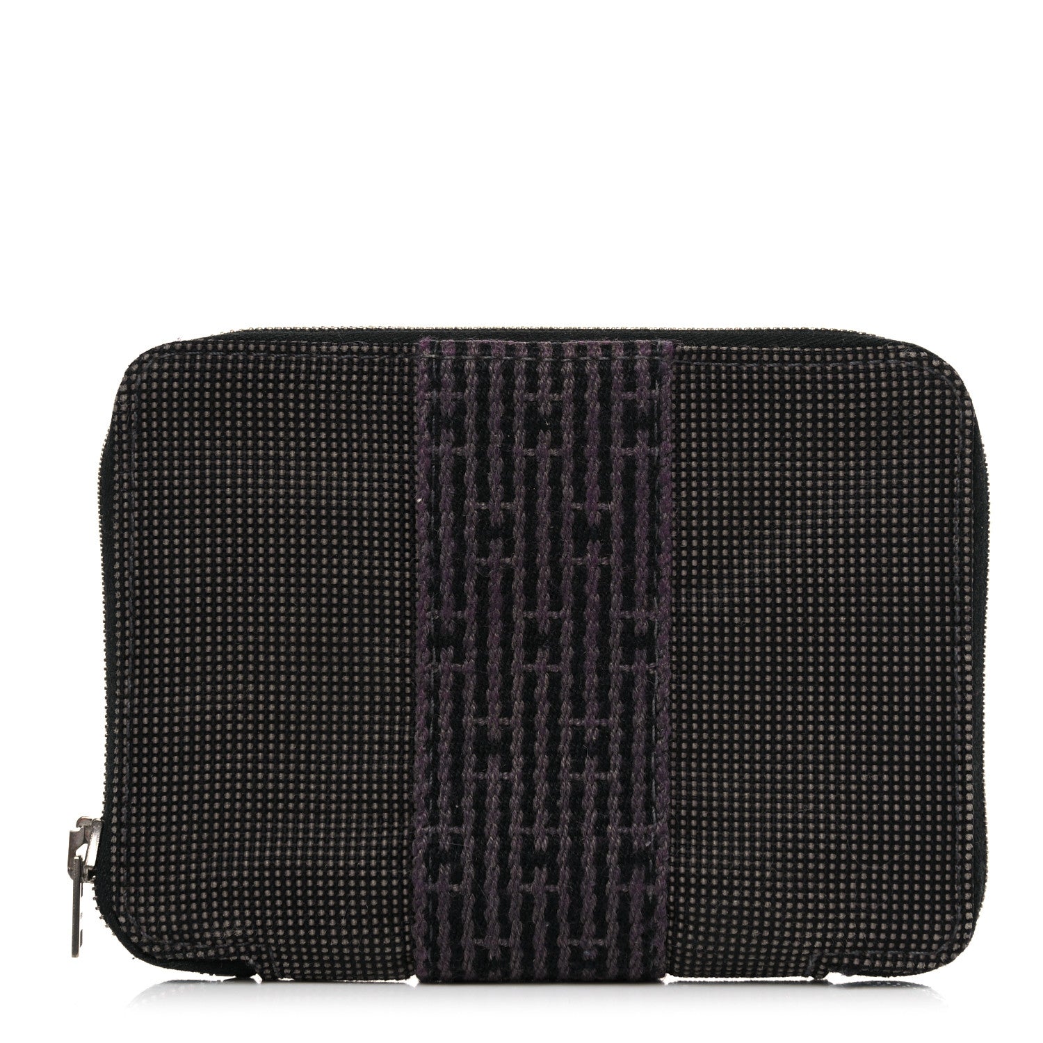Hermes Canvas Herline Zip Wallet Grey 1 of 11
