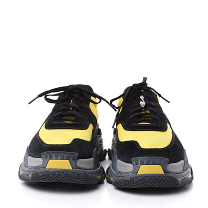 Balenciaga Nylon Suede Mens Triple S 2.0 Sneakers 43 Black Jaune Gris 2 of 8