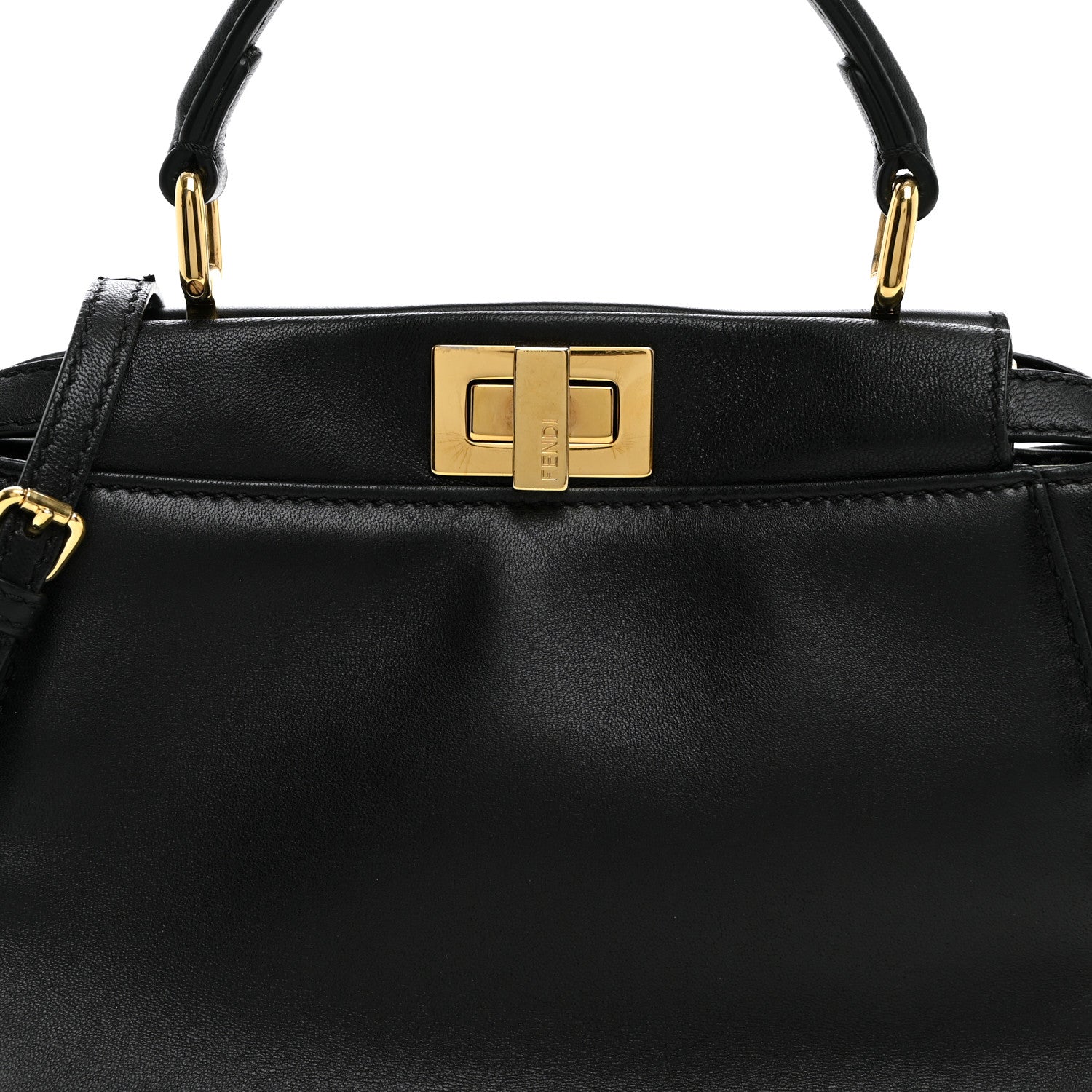Fendi Nappa Mini Peekaboo Iconic Satchel Black 8 of 12