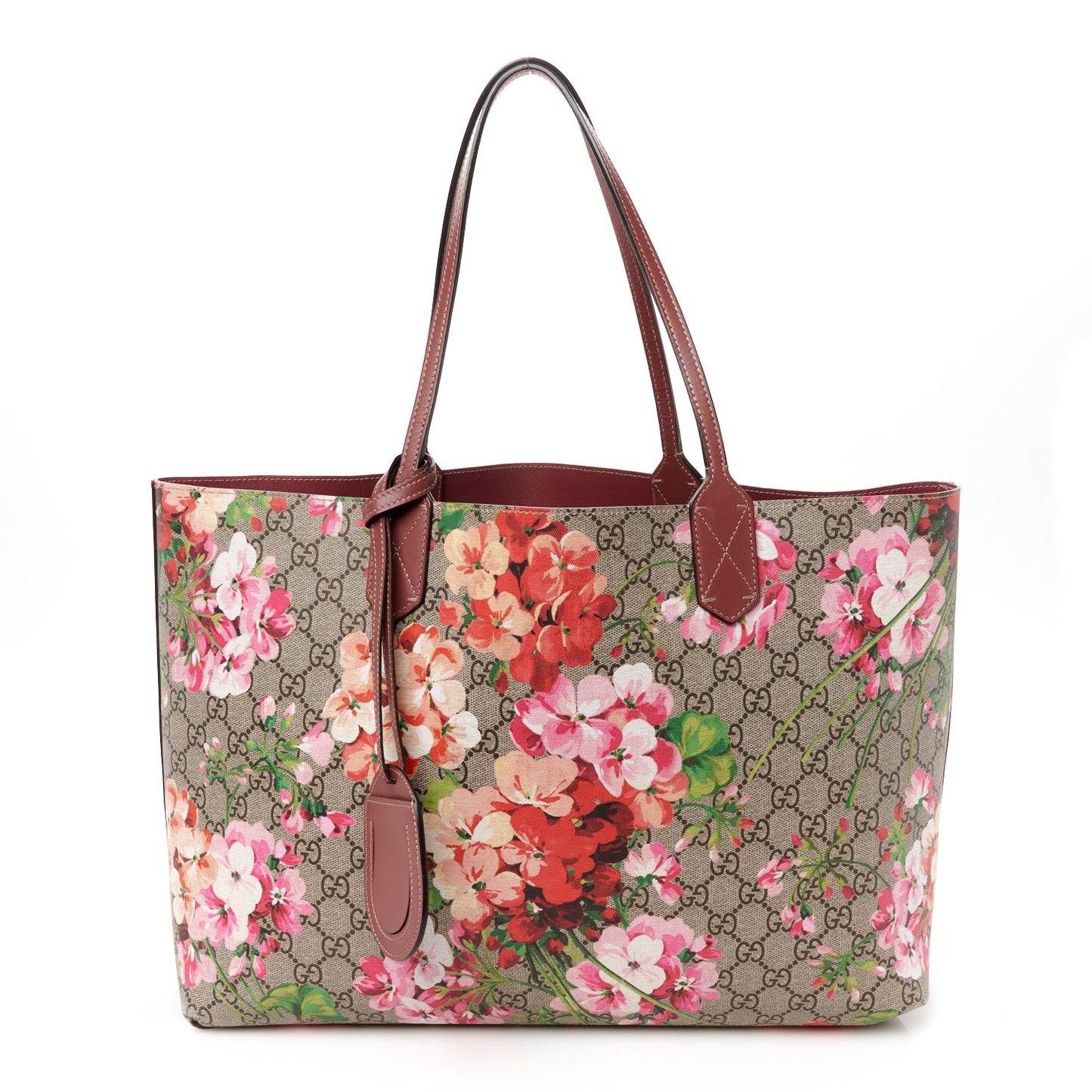 GG Supreme Monogram Blooms Medium Reversible Tote Beige Multicolor Dry Rose