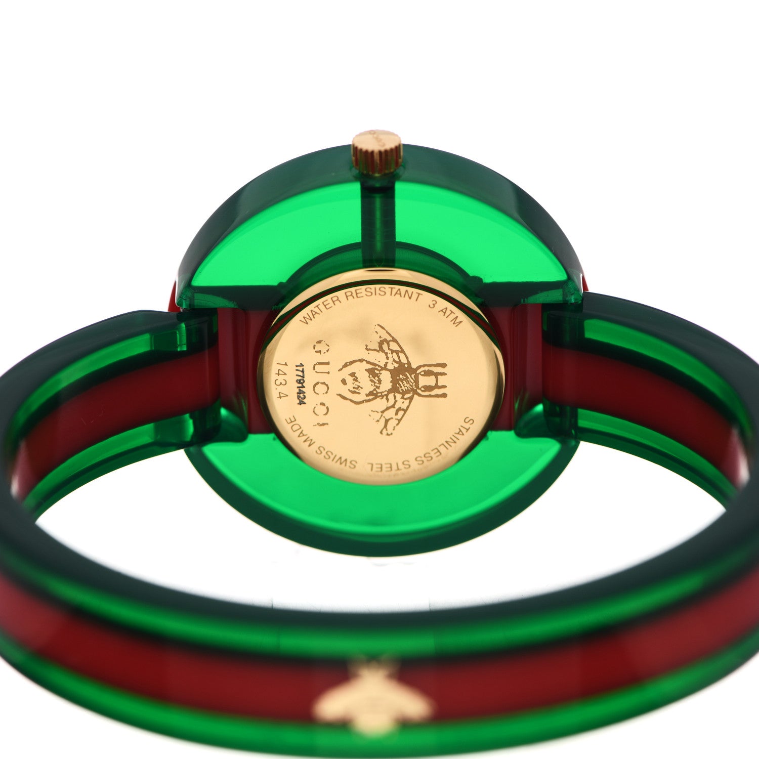 Gucci Stainless Steel Plexiglass Mother of Pearl 35mm Vintage Web Quartz Watch 4 of 5