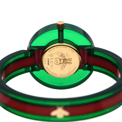 Gucci Stainless Steel Plexiglass Mother of Pearl 35mm Vintage Web Quartz Watch 4 of 5