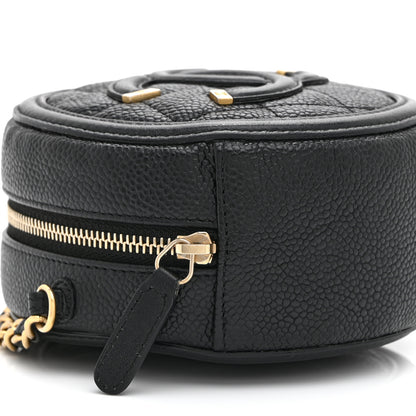 Chanel Caviar Quilted Round Filigree Crossbody Black 9 of 11