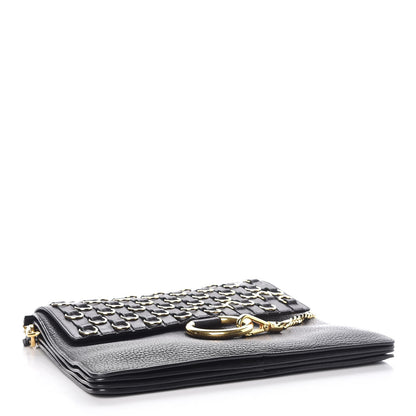 Chloe Lambskin Calfskin Embellished Medium Faye Shoulder Bag Black 4 of 8