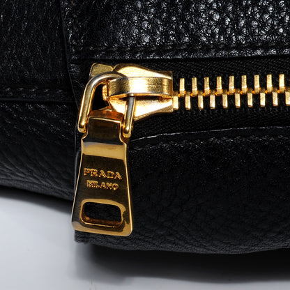 Prada Vitello Daino Side Zip Pocket Hobo Black 9 of 10