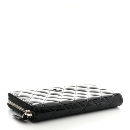 Chanel Patent Quilted Large Gusset Zip Around Wallet Black 4 of 9