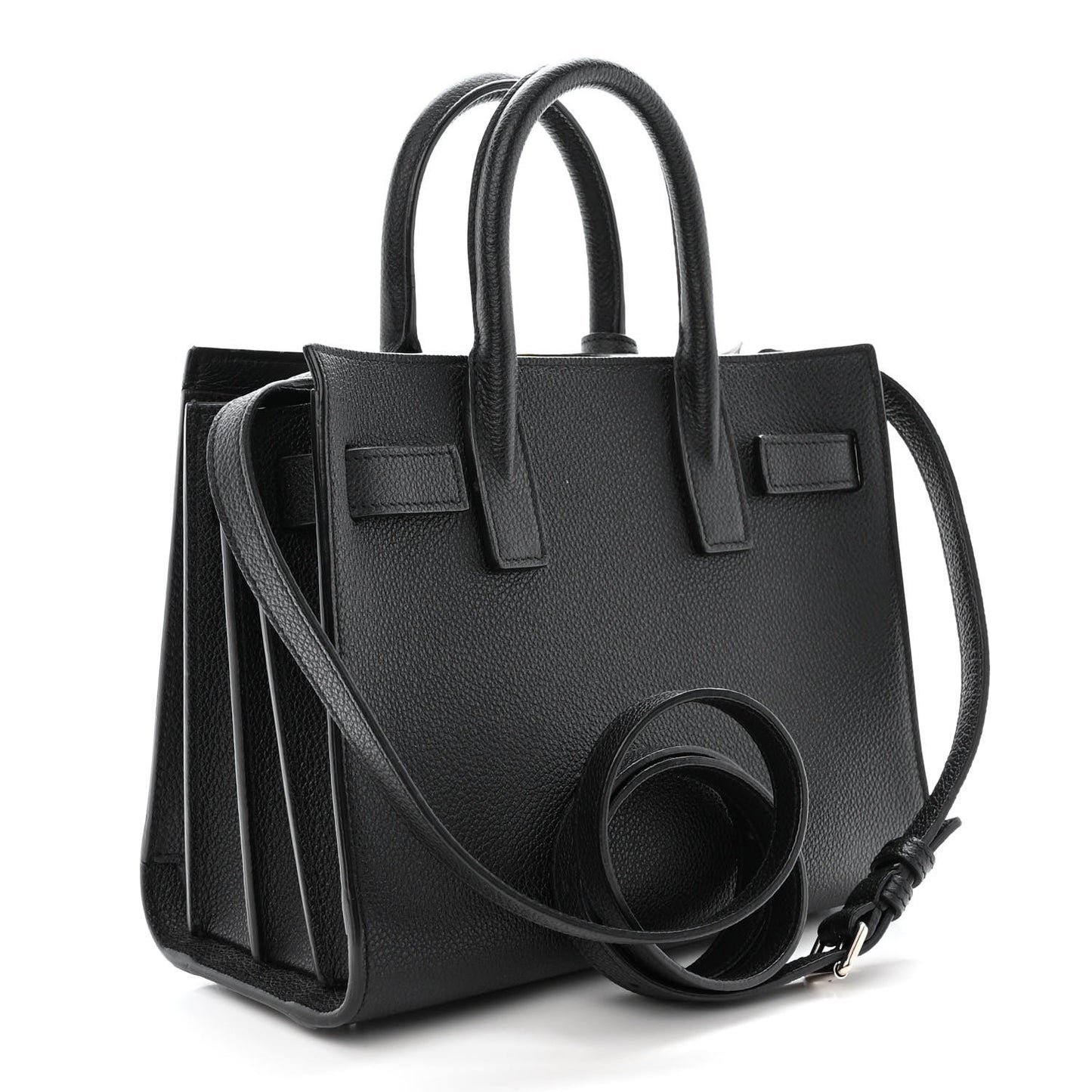 Grained Calfskin Nano Sac De Jour Black
