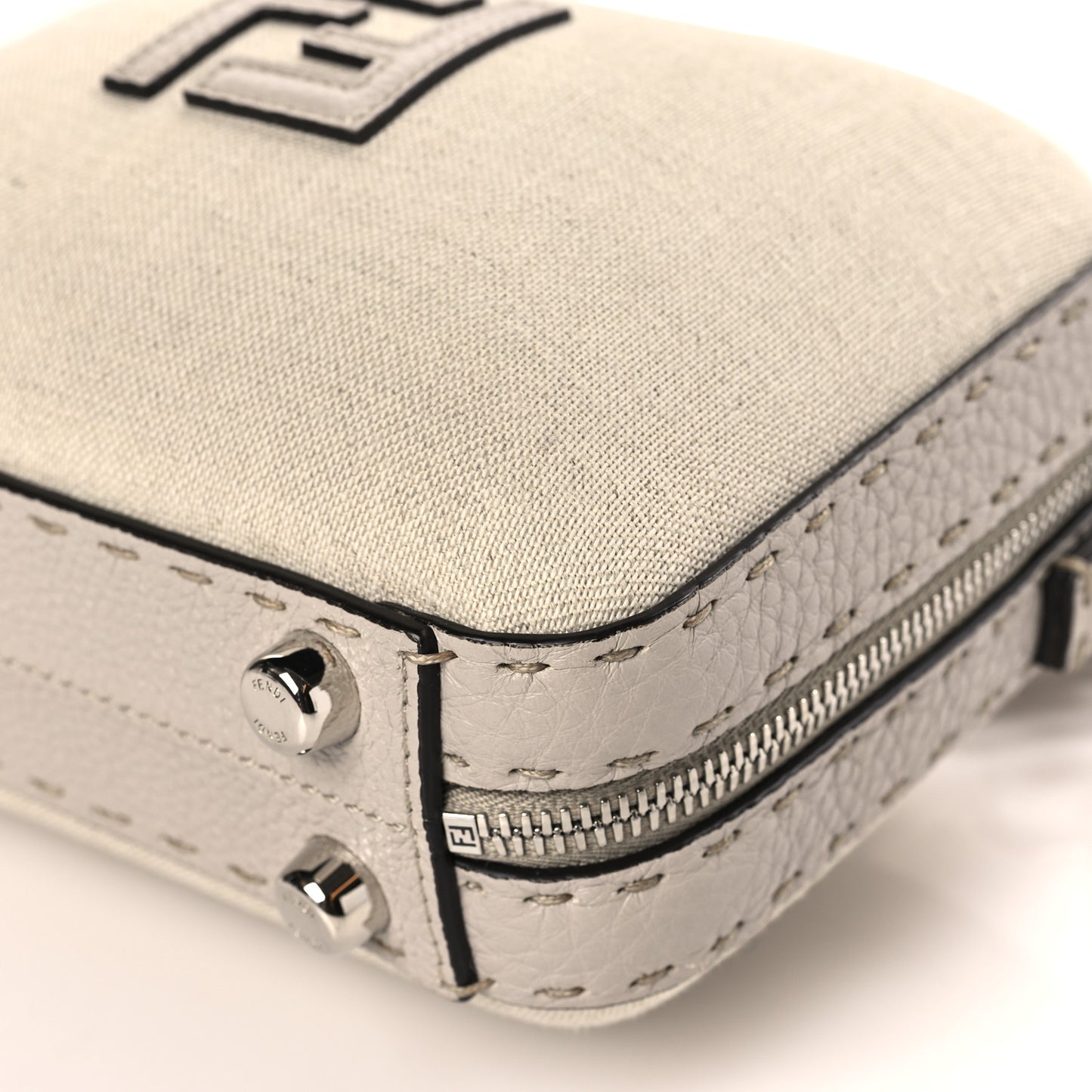 Kuban Canvas Cuoio Romano Mini Suitcase Bag Grigio Polvere