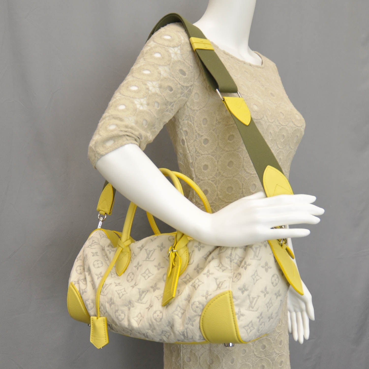 Louis Vuitton Monogram Denim Speedy Round Yellow 2 of 13