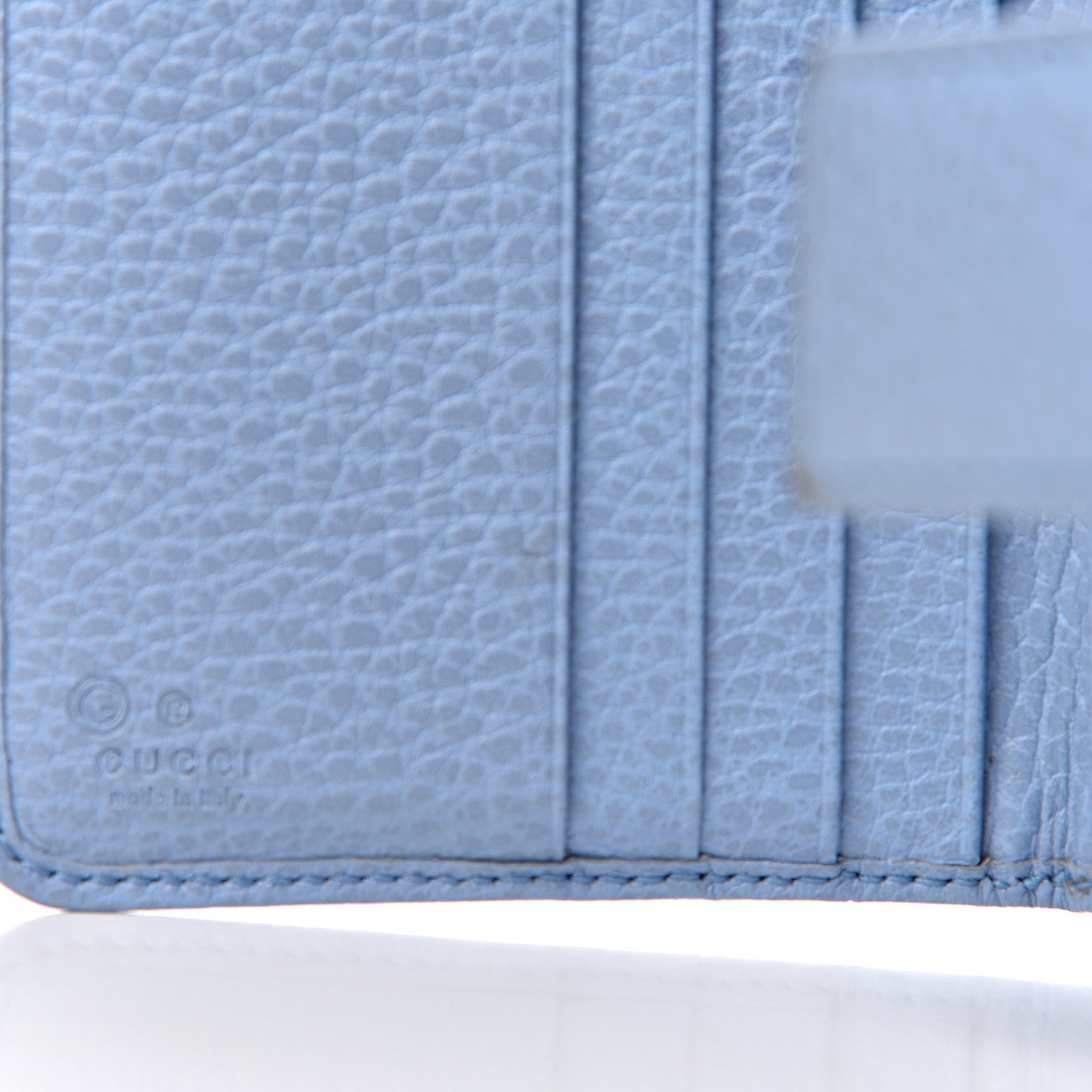 Gucci Monogram Dollar Calfskin Zip Around French Flap Wallet Beige Ebony Mineral Blue 11 of 19