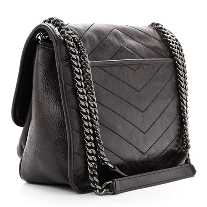 Saint Laurent Crinkled Calfskin Matelasse Monogram Medium Niki Chain Satchel Tulip 3 of 11