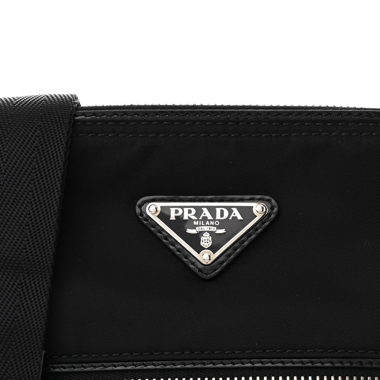 Tessuto Nylon Saffiano Flat Messenger Bag Black