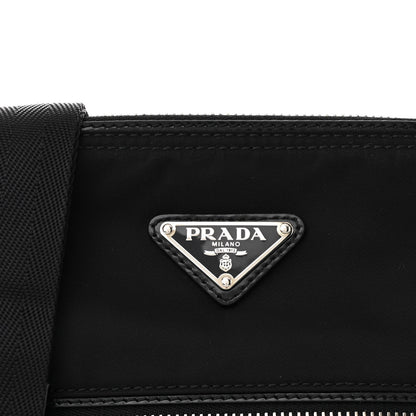 Prada Tessuto Nylon Saffiano Flat Messenger Bag Black 9 of 11
