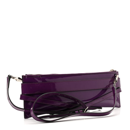 Burberry Patent Bridle Calfskin Parmoor Clutch Bag Purple 3 of 11